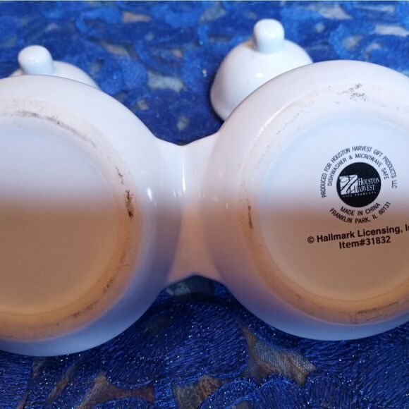 Houston Harvest ~ Hallmark Dual Condiment Jam/Jelly Ceramic Pots No Spoons - Picture 6 of 10